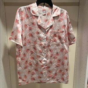 Satin Rose Pajama Top